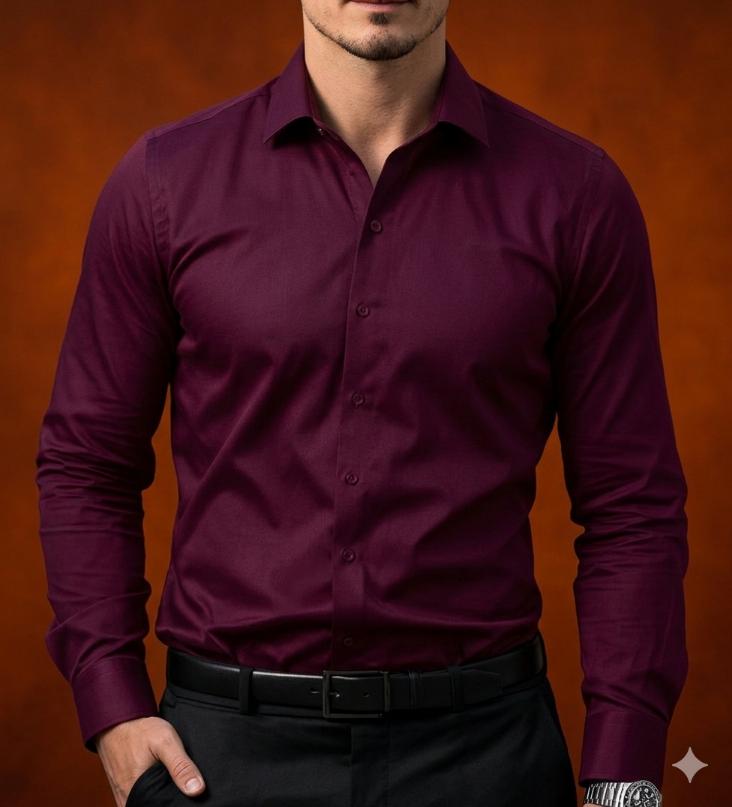 Premium men's shirt - wine & navy blue get 30% off🎉)