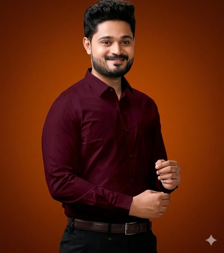 Premium men's shirt - wine & navy blue get 30% off🎉)