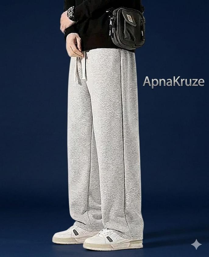 Men's Cotton Grey Baggy Fit Trousers - (30%off)