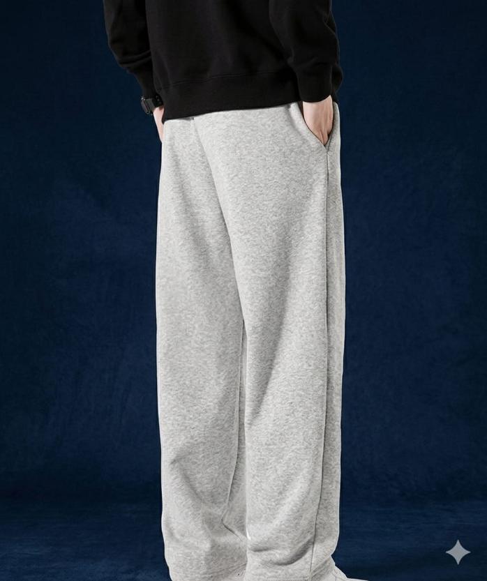 Men's Cotton Grey Baggy Fit Trousers - (30%off)