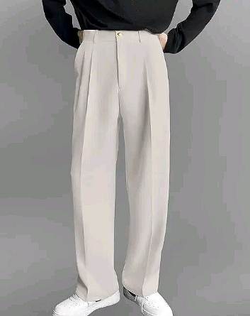 Men Relaxed fit Lycra blend Black, beige, dark grey Korean Trousers (30%off)