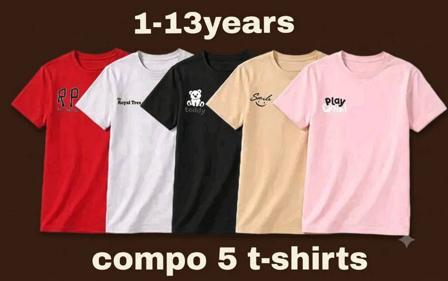 Boys & girls top wears branded clothes (tshirts pack of 5)