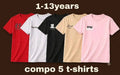 Boys & girls top wears branded clothes (tshirts pack of 5)