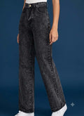 STRAIGHT FIT FADED LIGHT GREY JEANS FOR WOMEN