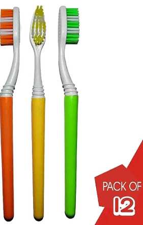 Pack. Of 12 brush medium soft bristles premium quality product.