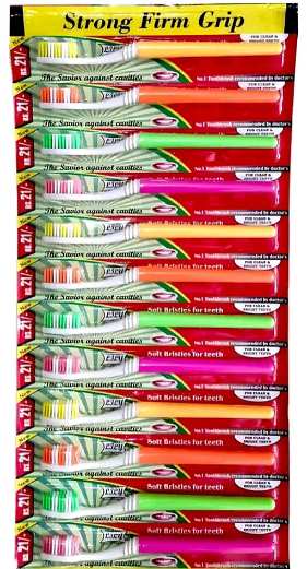 Pack. Of 12 brush medium soft bristles premium quality product.