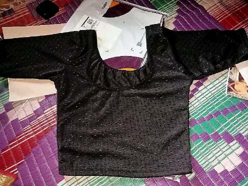 Pack of 2 readymade stretcable lycra women blouse(Black Pink)
