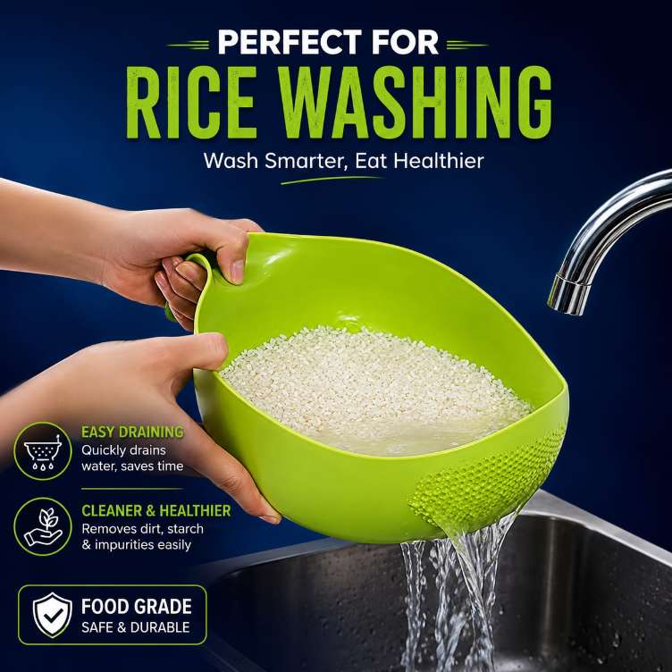 Rive bowl with handle (GREEN) for washing