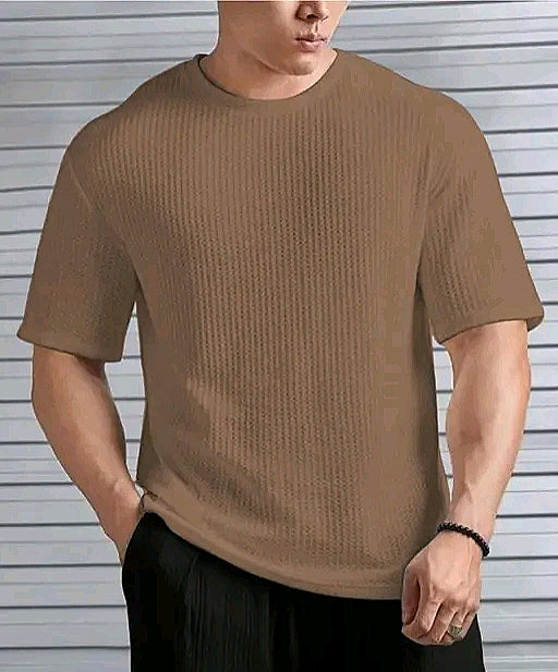 Urban Grid Solid Oversized T-shirt