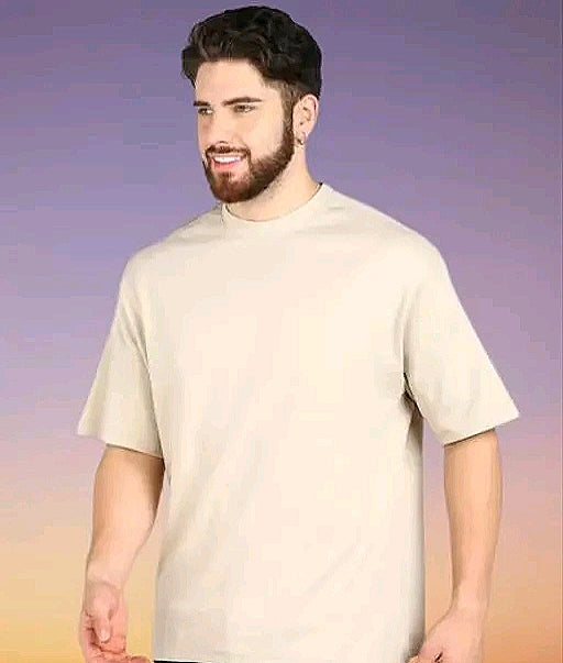 Urban Grid Solid Oversized T-shirt