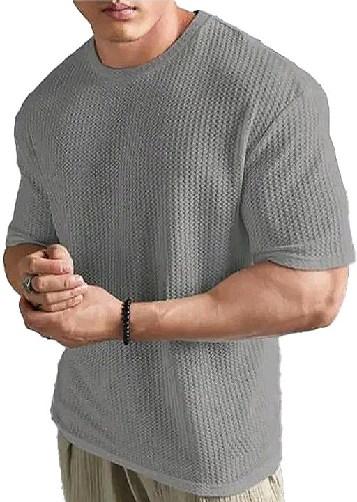 Urban Grid Solid Oversized T-shirt